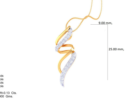 3D Printable Cad jewelry design of Lady diamond Pendant 3D Model