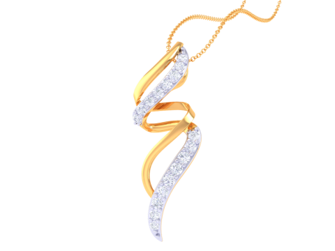 3D Printable Cad jewelry design of Lady diamond Pendant 3D Model