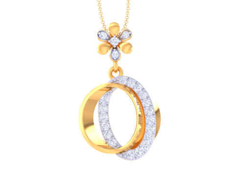 3D Printable Cad jewelry design of Lady diamond Pendant Modelo 3D