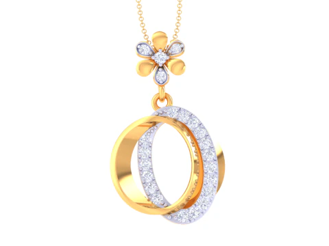 Projekt biżuterii Cad do druku 3D z diamentowym wisiorkiem Lady Model 3D