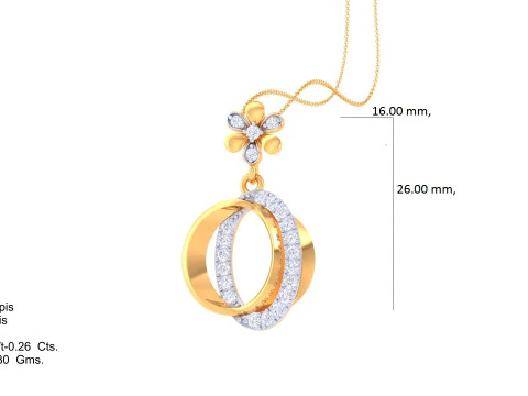 3D Printable Cad jewelry design of Lady diamond Pendant 3D Model