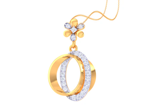 3D Printable Cad jewelry design of Lady diamond Pendant 3D Model