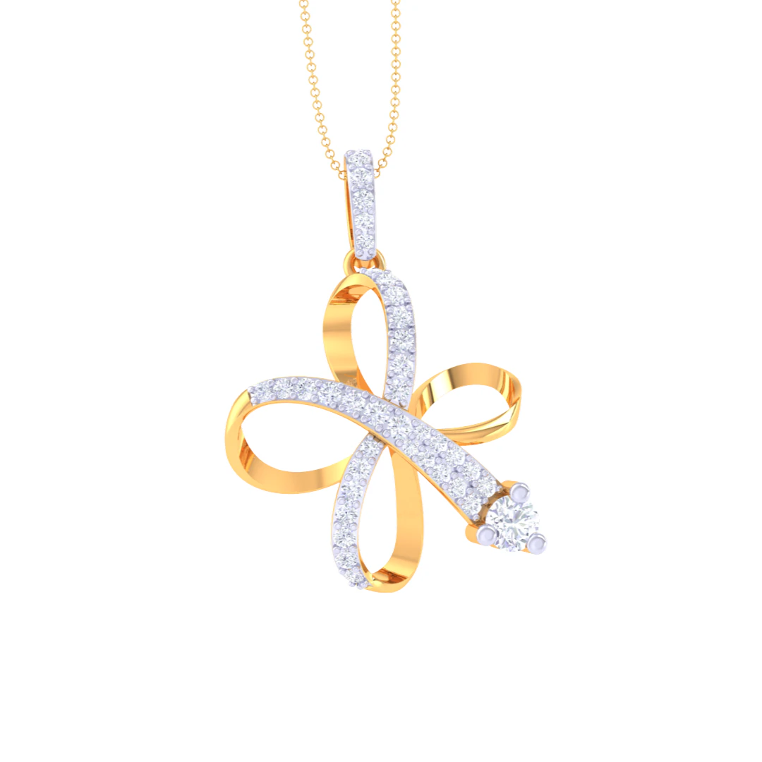 3D Printable Cad jewelry design of Lady diamond Pendant 3D Model .c4d .max .obj .3ds .fbx .stl .blend 
