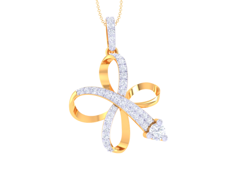 3D Printable Cad jewelry design of Lady diamond Pendant 3D Модель