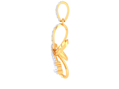 3D Printable Cad jewelry design of Lady diamond Pendant 3D Model