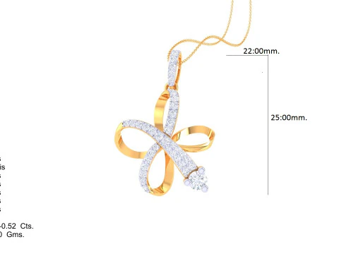3D Printable Cad jewelry design of Lady diamond Pendant 3D Model