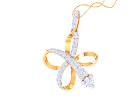 3D Printable Cad jewelry design of Lady diamond Pendant 3D Model