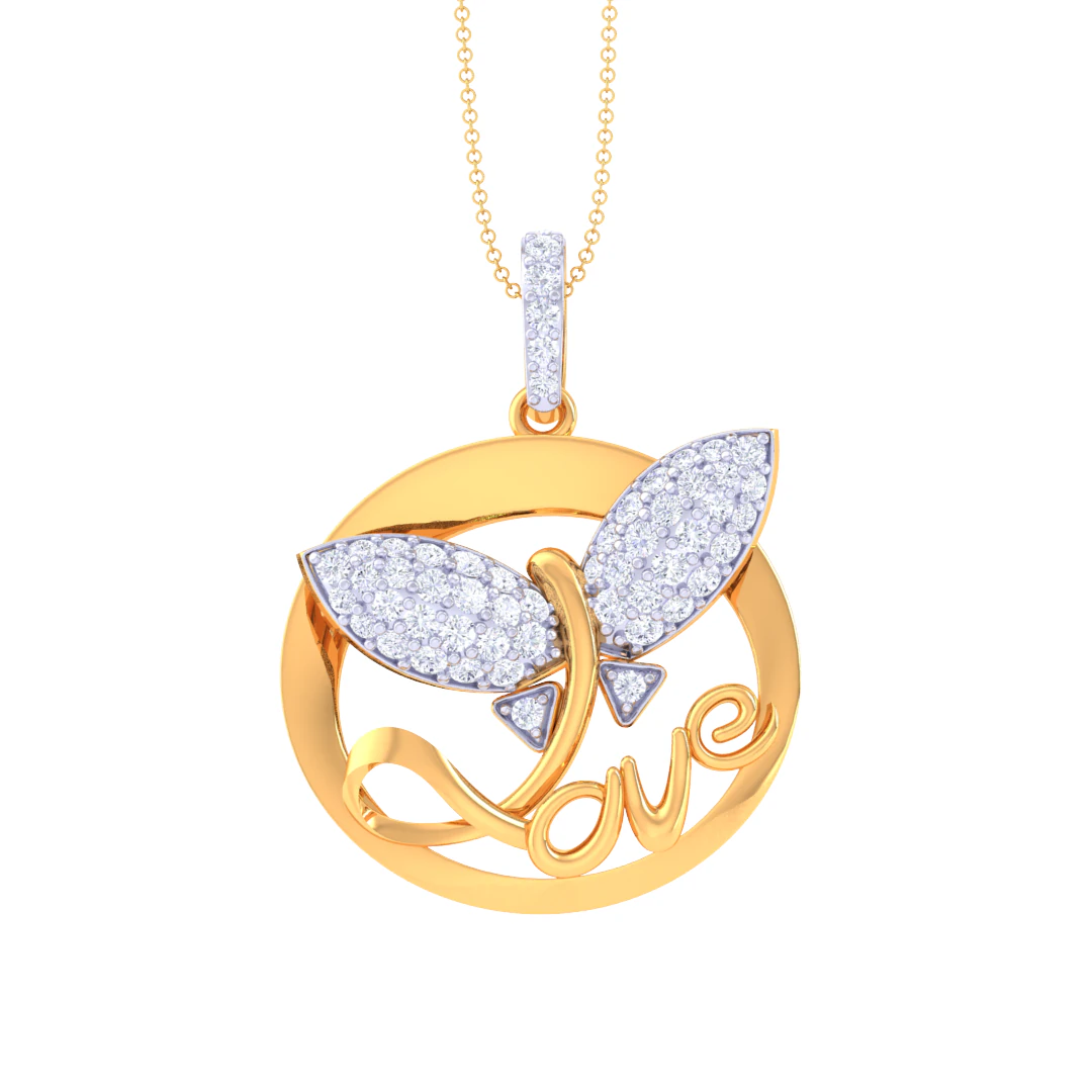 3D Printable Cad jewelry design of Lady diamond Pendant 3D Model .c4d .max .obj .3ds .fbx .stl .blend 