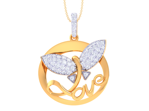 3D Printable Cad jewelry design of Lady diamond Pendant 3D मॉडल