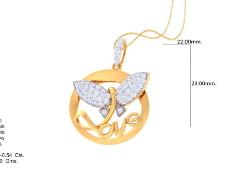 3D Printable Cad jewelry design of Lady diamond Pendant 3D Model