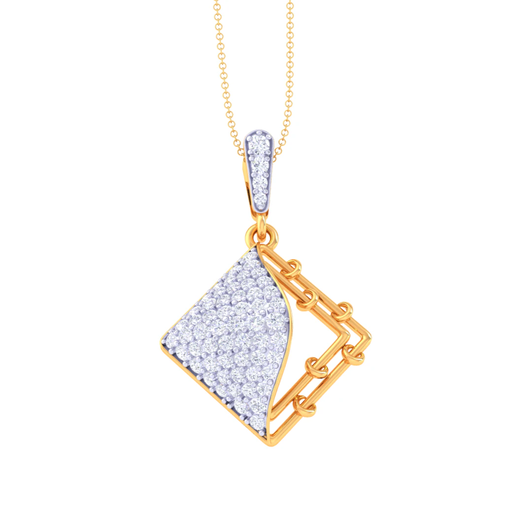 3D Printable Cad jewelry design of Lady diamond Pendant 3D Model .c4d .max .obj .3ds .fbx .stl .blend 