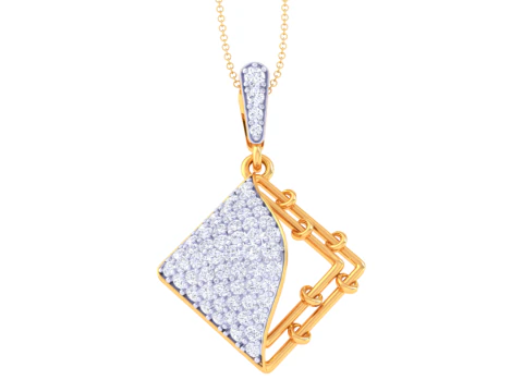 3D Printable Cad jewelry design of Lady diamond Pendant 3D Model