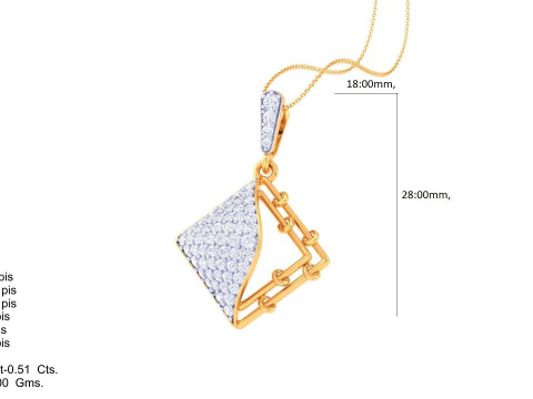 3D Printable Cad jewelry design of Lady diamond Pendant 3D Model