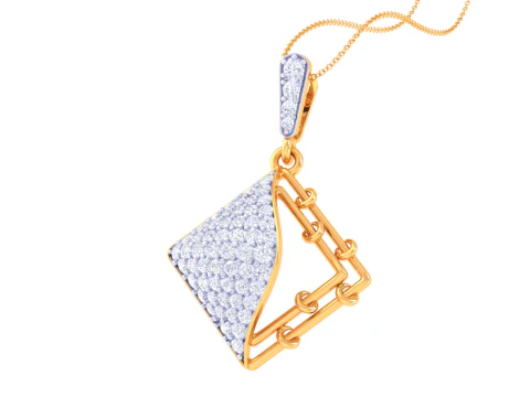 3D Printable Cad jewelry design of Lady diamond Pendant 3D Model