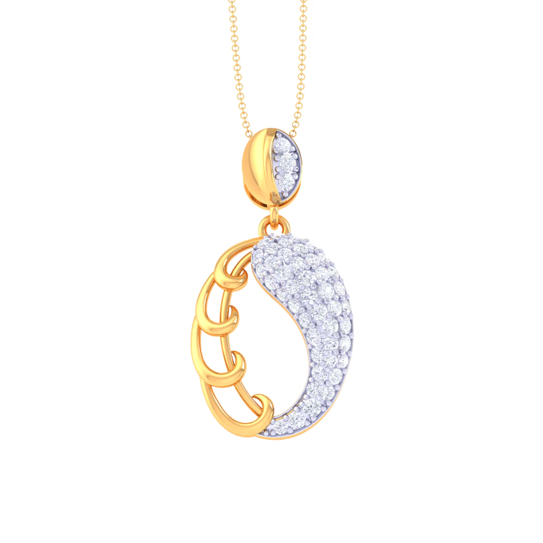 3D Printable Cad jewelry design of Lady diamond Pendant 3D Model .c4d .max .obj .3ds .fbx .stl .blend 