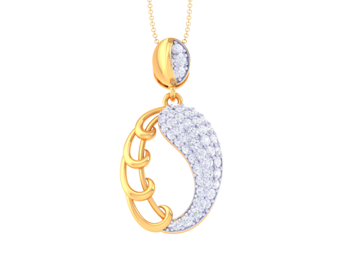 3D Printable Cad jewelry design of Lady diamond Pendant 3D Модель