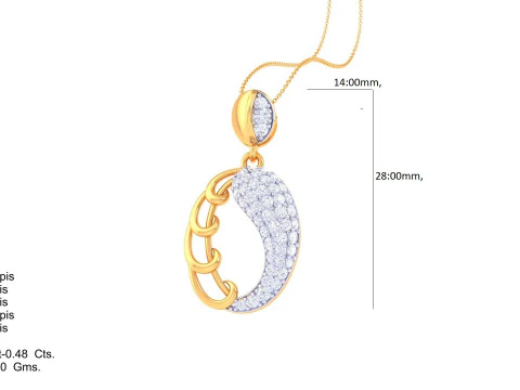 3D Printable Cad jewelry design of Lady diamond Pendant 3D Model