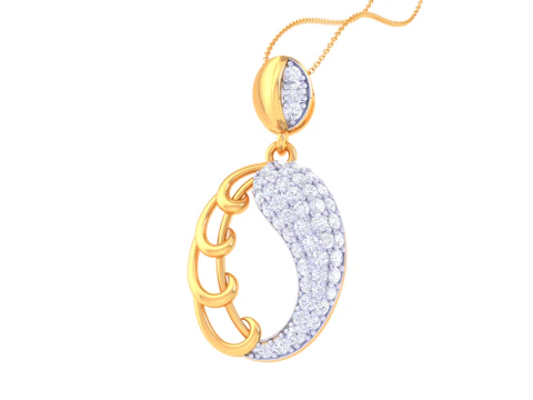 3D Printable Cad jewelry design of Lady diamond Pendant 3D Model