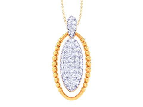 3D Printable Cad jewelry design of Lady diamond Pendant 3D Model