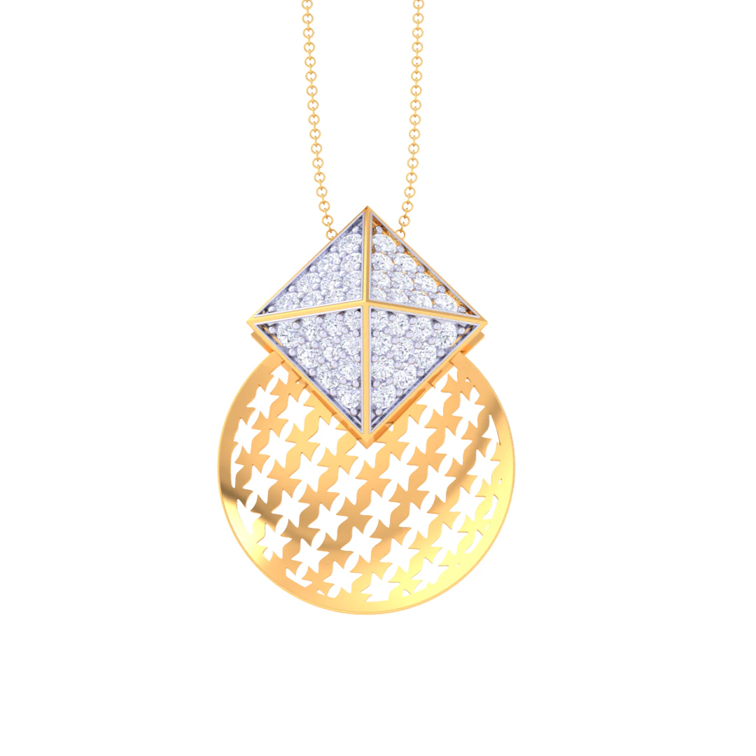 3D Printable Cad jewelry design of Lady diamond Pendant 3D Model .c4d .max .obj .3ds .fbx .stl .blend 