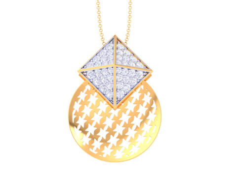 3D Printable Cad jewelry design of Lady diamond Pendant 3D-Modell