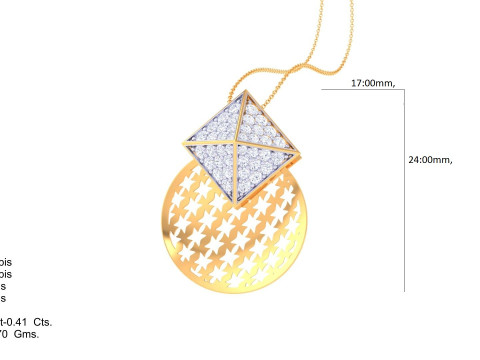 3D Printable Cad jewelry design of Lady diamond Pendant 3D-Modell