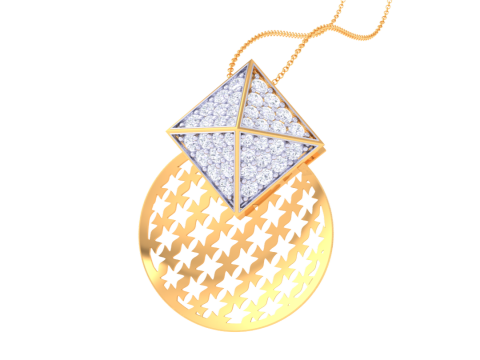 3D Printable Cad jewelry design of Lady diamond Pendant 3D-Modell