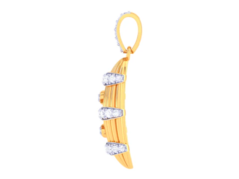 3D Printable Cad jewelry design of Lady diamond Pendant 3D Model