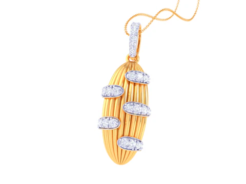 3D Printable Cad jewelry design of Lady diamond Pendant 3D Model