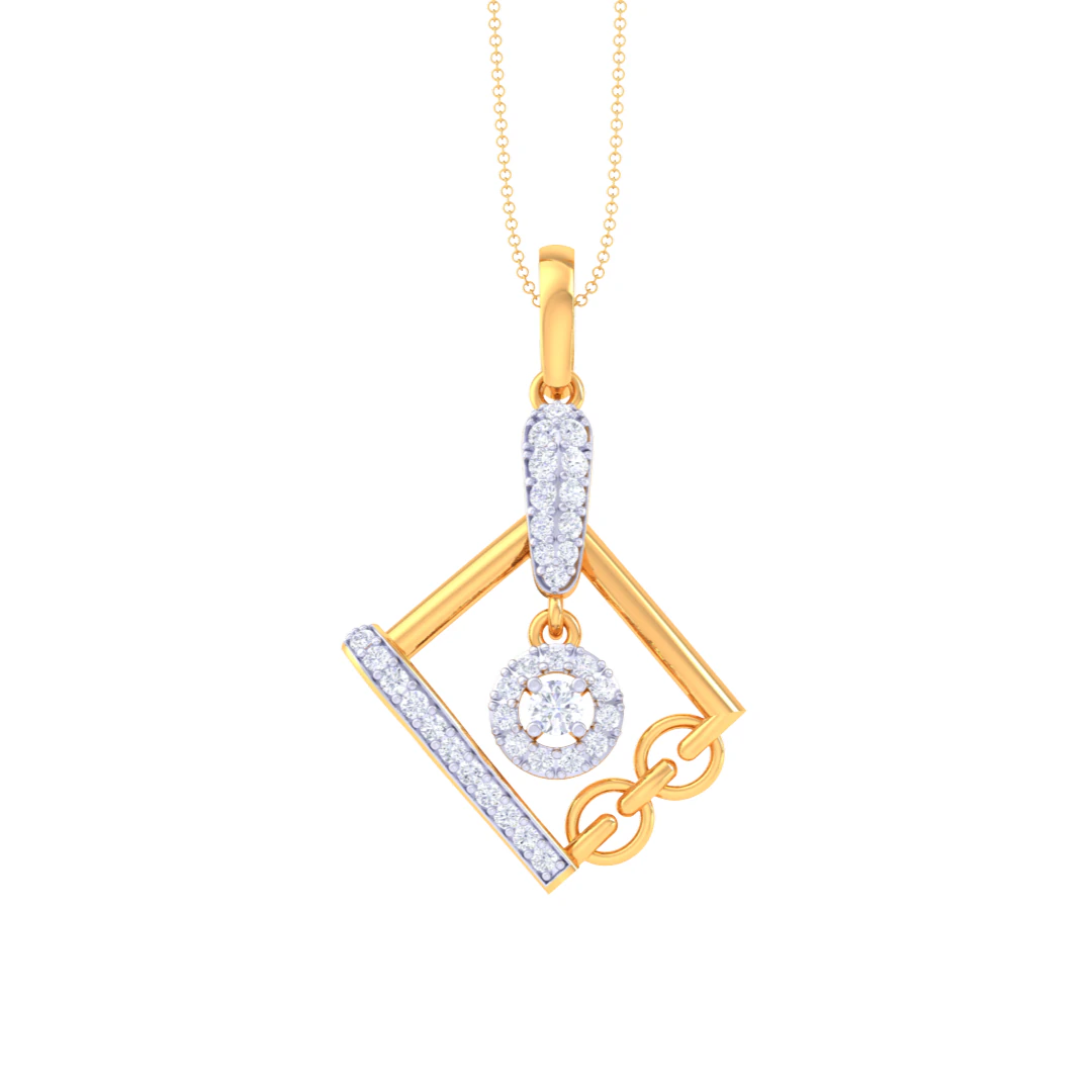 3D Printable Cad jewelry design of Lady diamond Pendant 3D Model .c4d .max .obj .3ds .fbx .stl .blend 