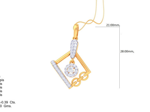 3D Printable Cad jewelry design of Lady diamond Pendant Modelo 3D