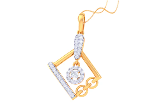 3D Printable Cad jewelry design of Lady diamond Pendant 3D Model