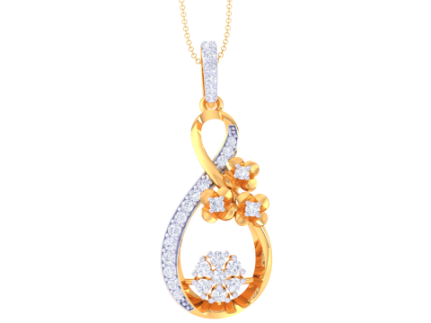 3D Printable Cad jewelry design of Lady diamond Pendant 3D मॉडल