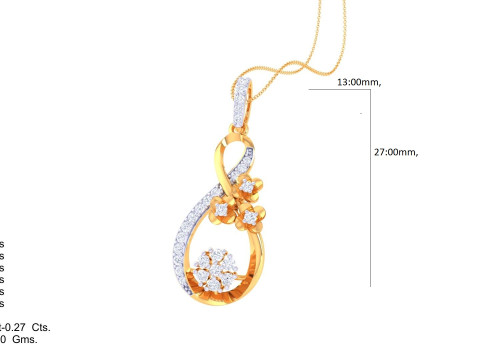 3D Printable Cad jewelry design of Lady diamond Pendant 3D 모델
