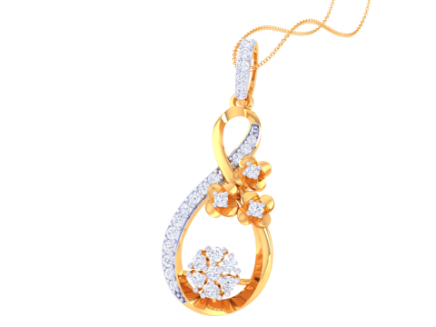 3D Printable Cad jewelry design of Lady diamond Pendant 3D 모델
