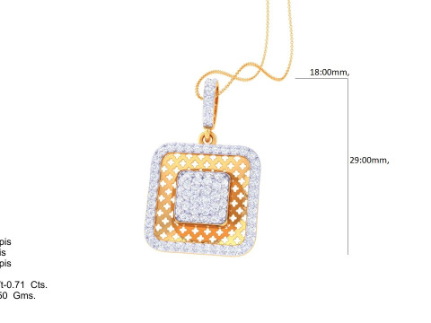 3D Printable Cad jewelry design of Lady diamond Pendant Modelo 3D