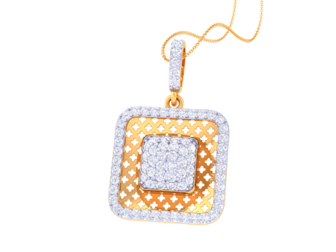 3D Printable Cad jewelry design of Lady diamond Pendant Modelo 3D