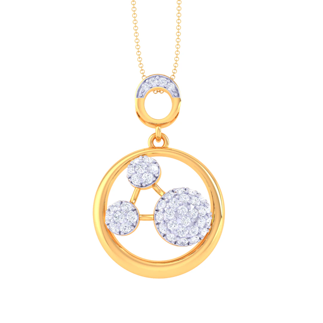 3D Printable Cad jewelry design of Lady diamond Pendant 3D Model .c4d .max .obj .3ds .fbx .stl .blend 