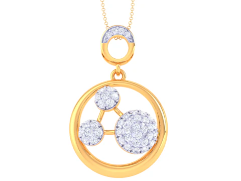 3D Printable Cad jewelry design of Lady diamond Pendant 3D Model