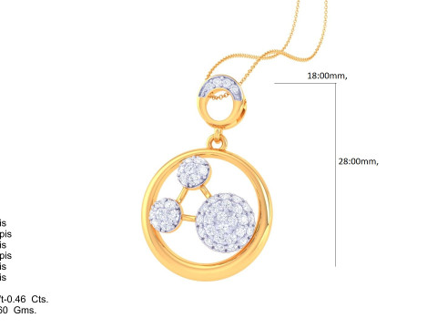 3D Printable Cad jewelry design of Lady diamond Pendant Modelo 3D