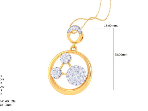 3D Printable Cad jewelry design of Lady diamond Pendant 3D Model