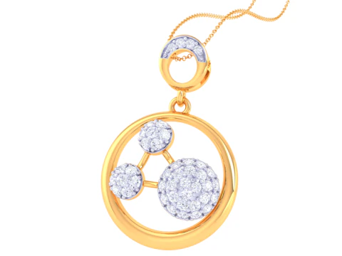 3D Printable Cad jewelry design of Lady diamond Pendant 3D Model