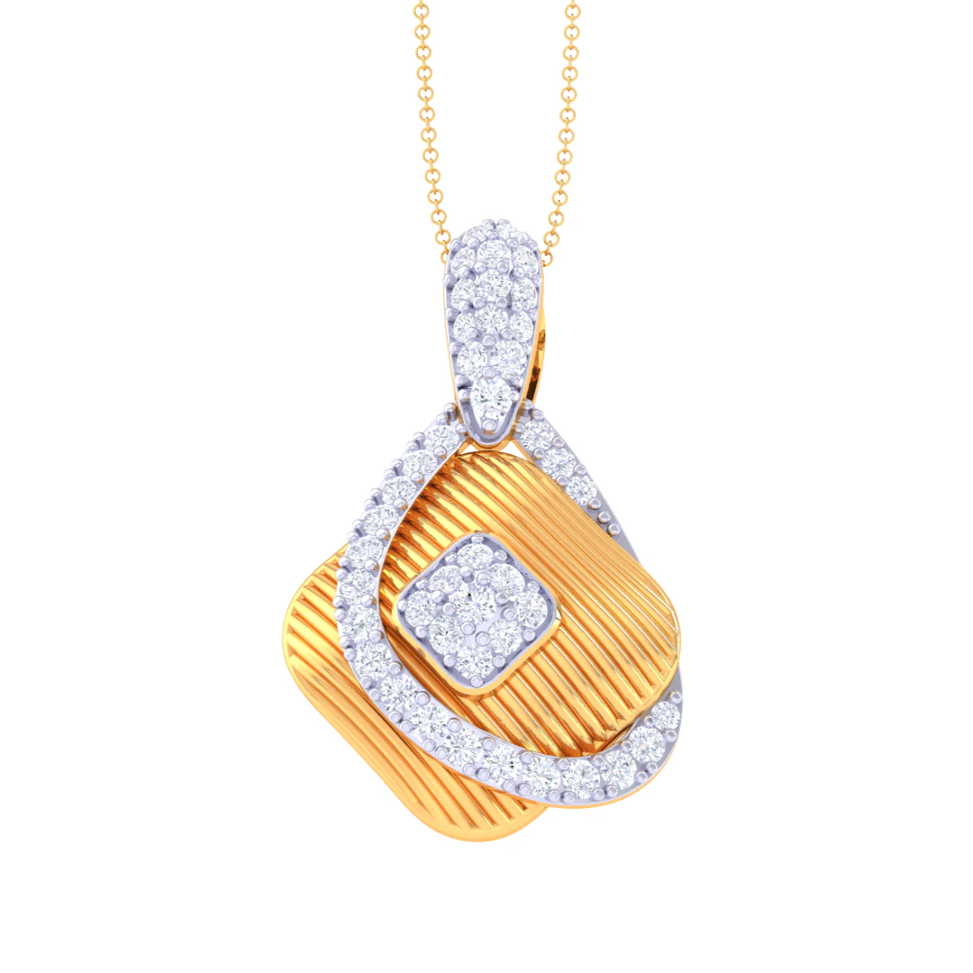 3D Printable Cad jewelry design of Lady diamond Pendant 3D Model .c4d .max .obj .3ds .fbx .stl .blend 