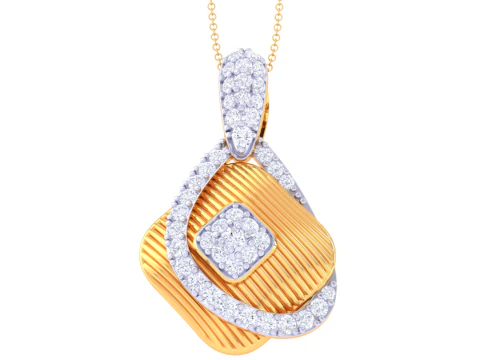 3D Printable Cad jewelry design of Lady diamond Pendant 3D Model