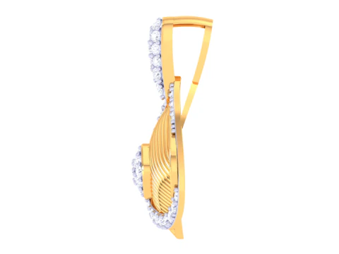 3D Printable Cad jewelry design of Lady diamond Pendant 3D Model