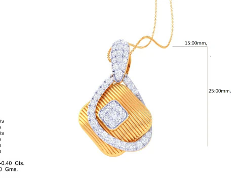 3D Printable Cad jewelry design of Lady diamond Pendant 3D Model