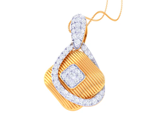 3D Printable Cad jewelry design of Lady diamond Pendant 3D Model