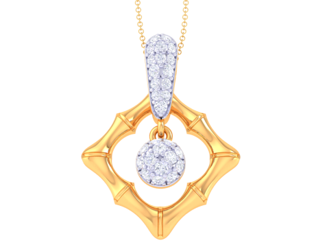 3D Printable Cad jewelry design of Lady diamond Pendant Modelo 3D