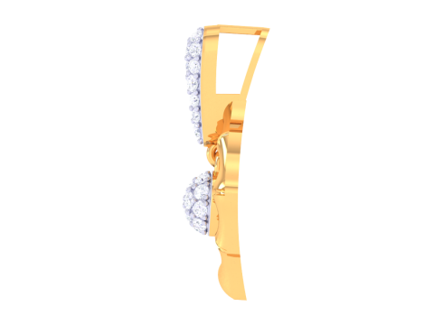 3D Printable Cad jewelry design of Lady diamond Pendant Modelo 3D