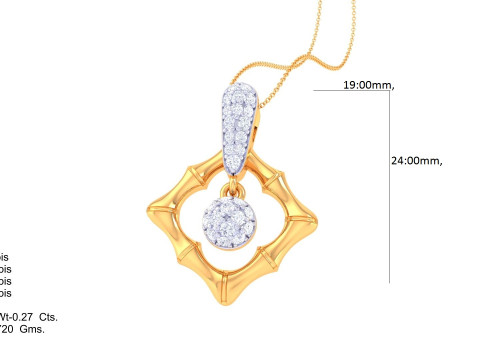 3D Printable Cad jewelry design of Lady diamond Pendant Modelo 3D